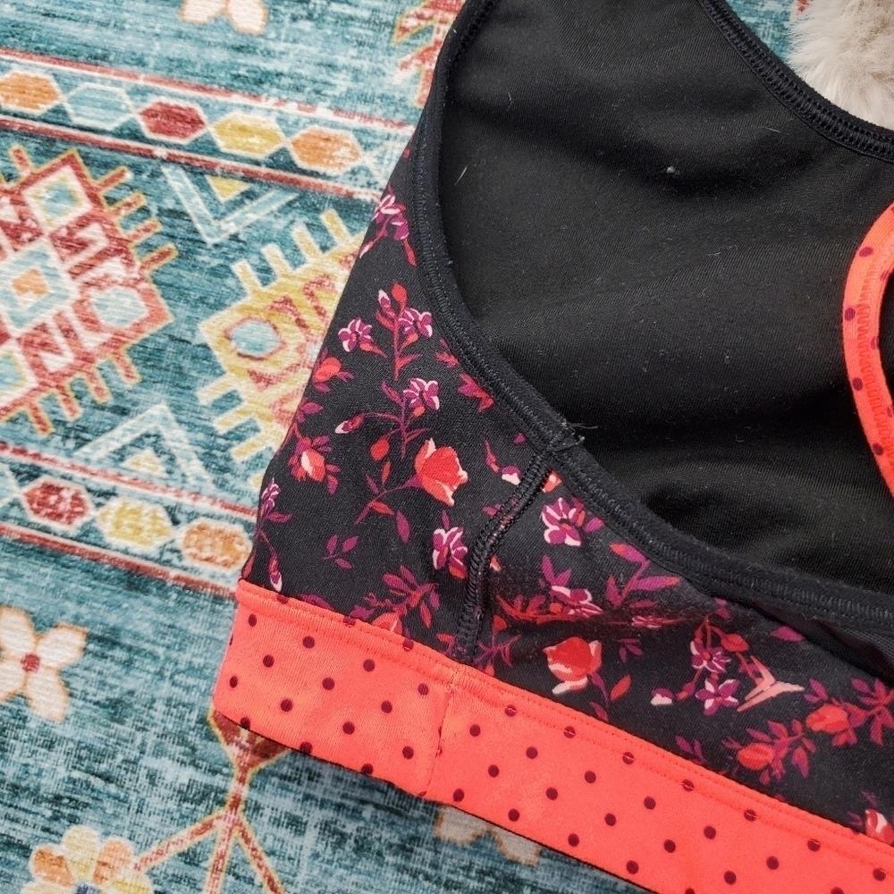 Old Navy Active Black Floral Sports Bra Athletic Large - Picture 5 of 7